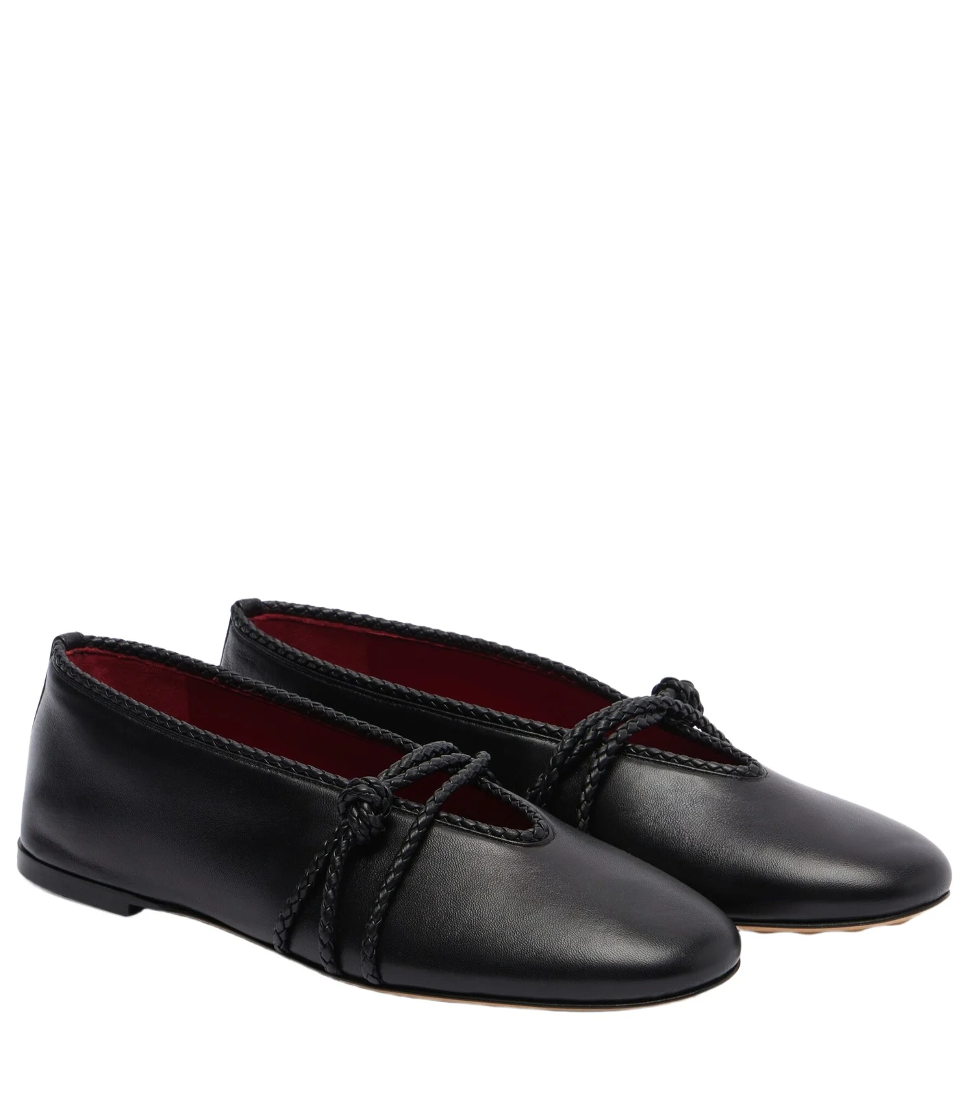 Rosa Knot leather ballet flats