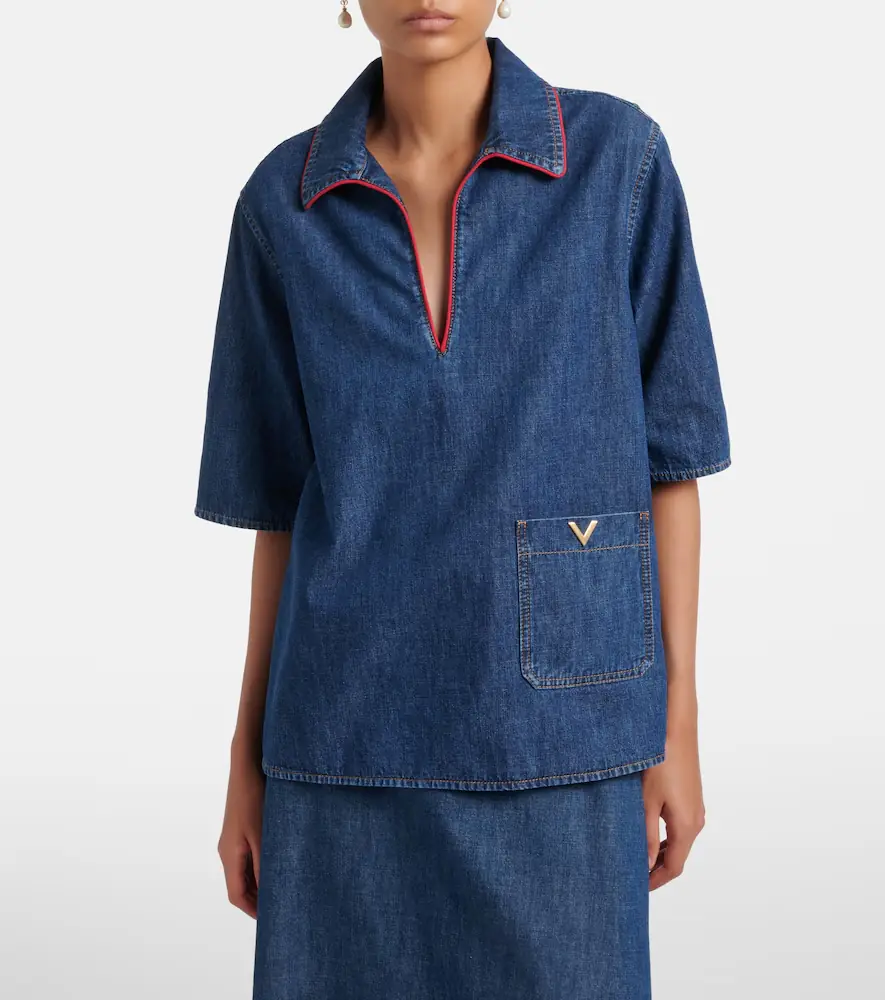 Valentino Garavani VGold denim top | Thumbnail 2 Valentino Garavani VGold denim top | Thumbnail 2