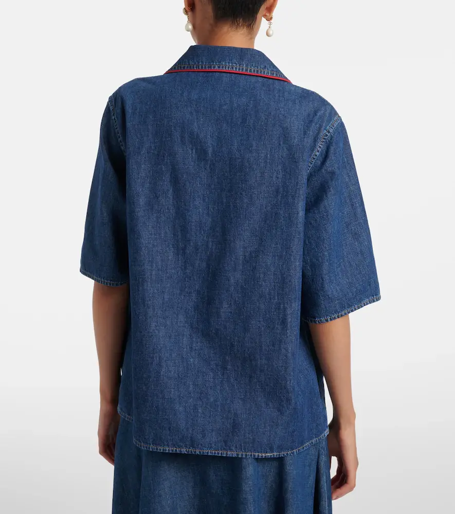Valentino Garavani VGold denim top | Thumbnail 4 Valentino Garavani VGold denim top | Thumbnail 4