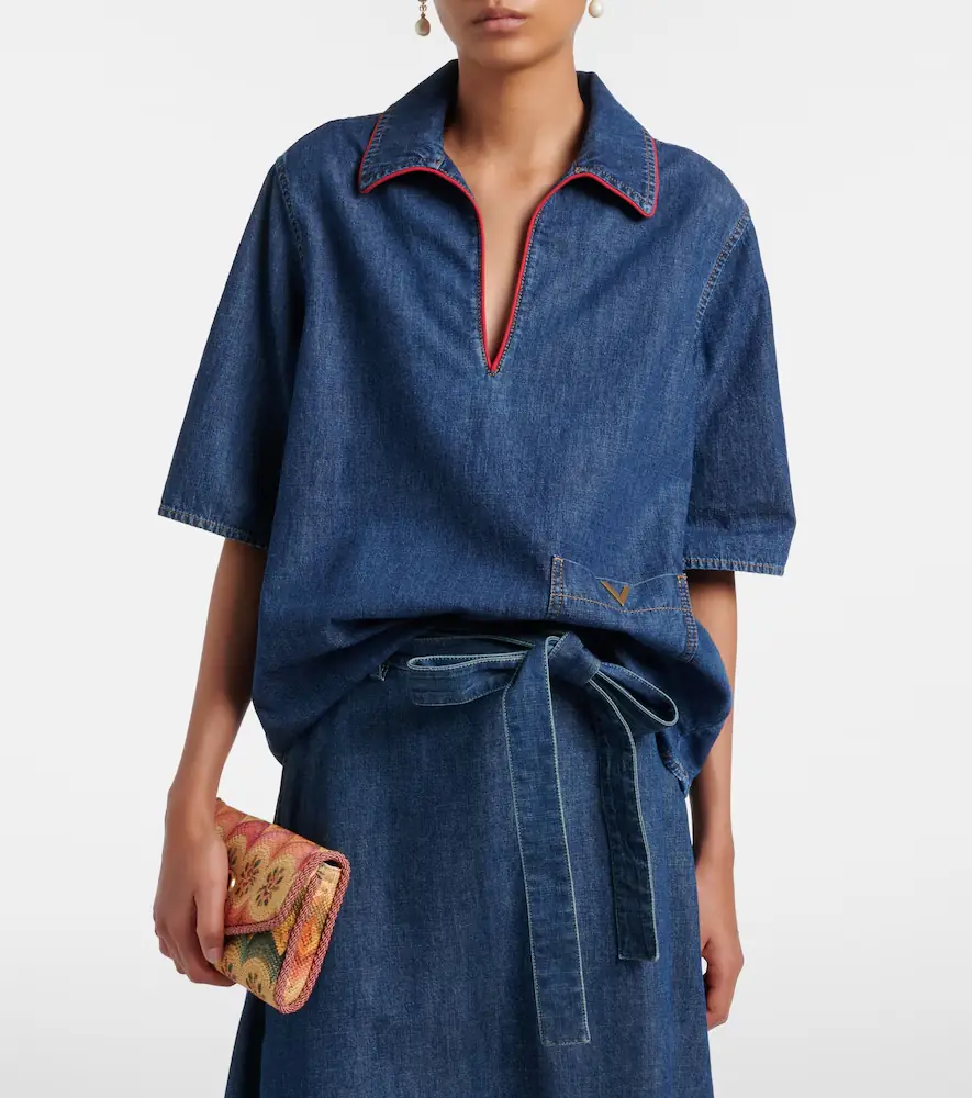 Valentino Garavani VGold denim top | Thumbnail 6 Valentino Garavani VGold denim top | Thumbnail 6