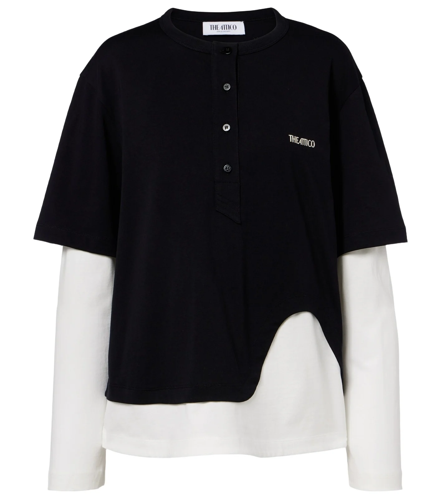 Layered cotton jersey T-shirt
