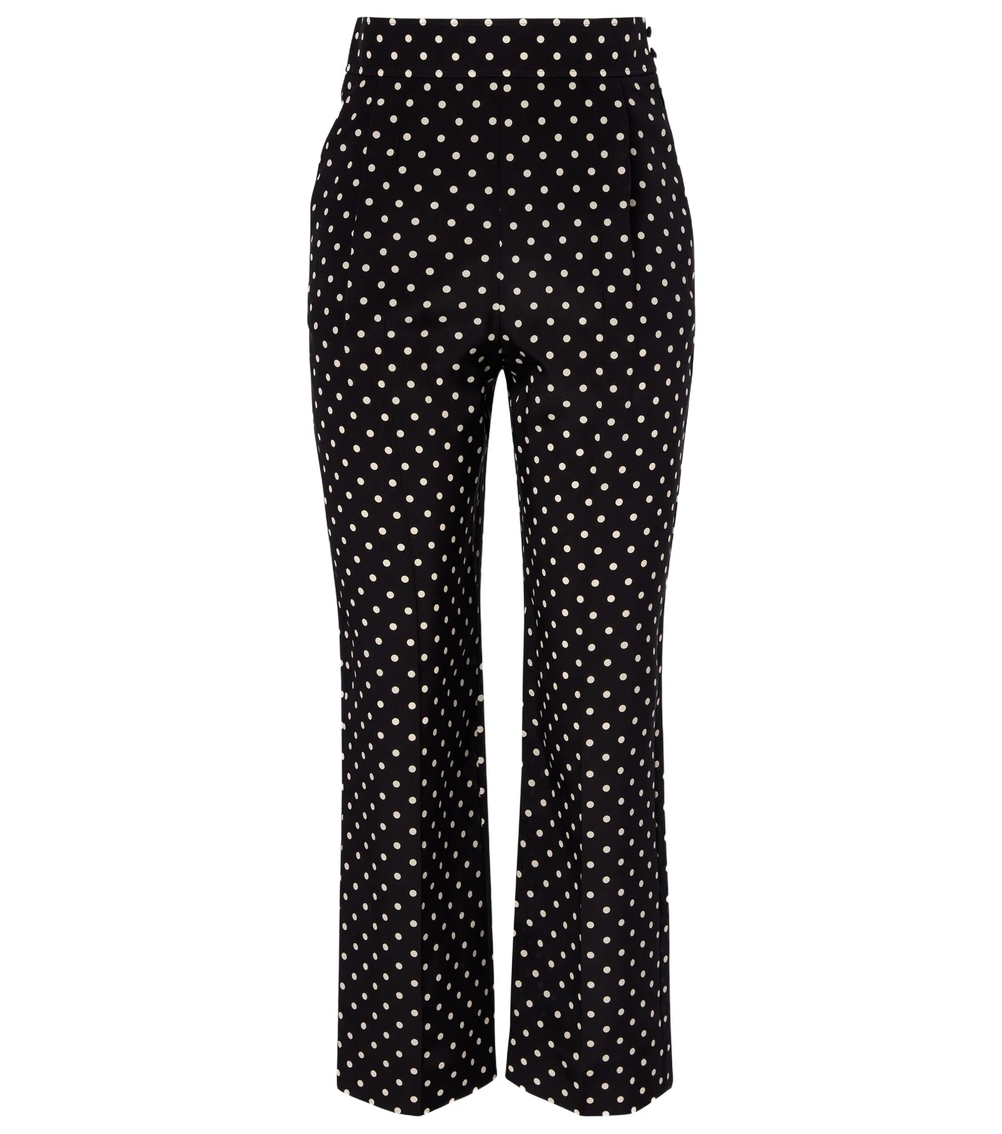 Silk crêpe de chine polka-dot straight pants Silk crêpe de chine polka-dot straight pants