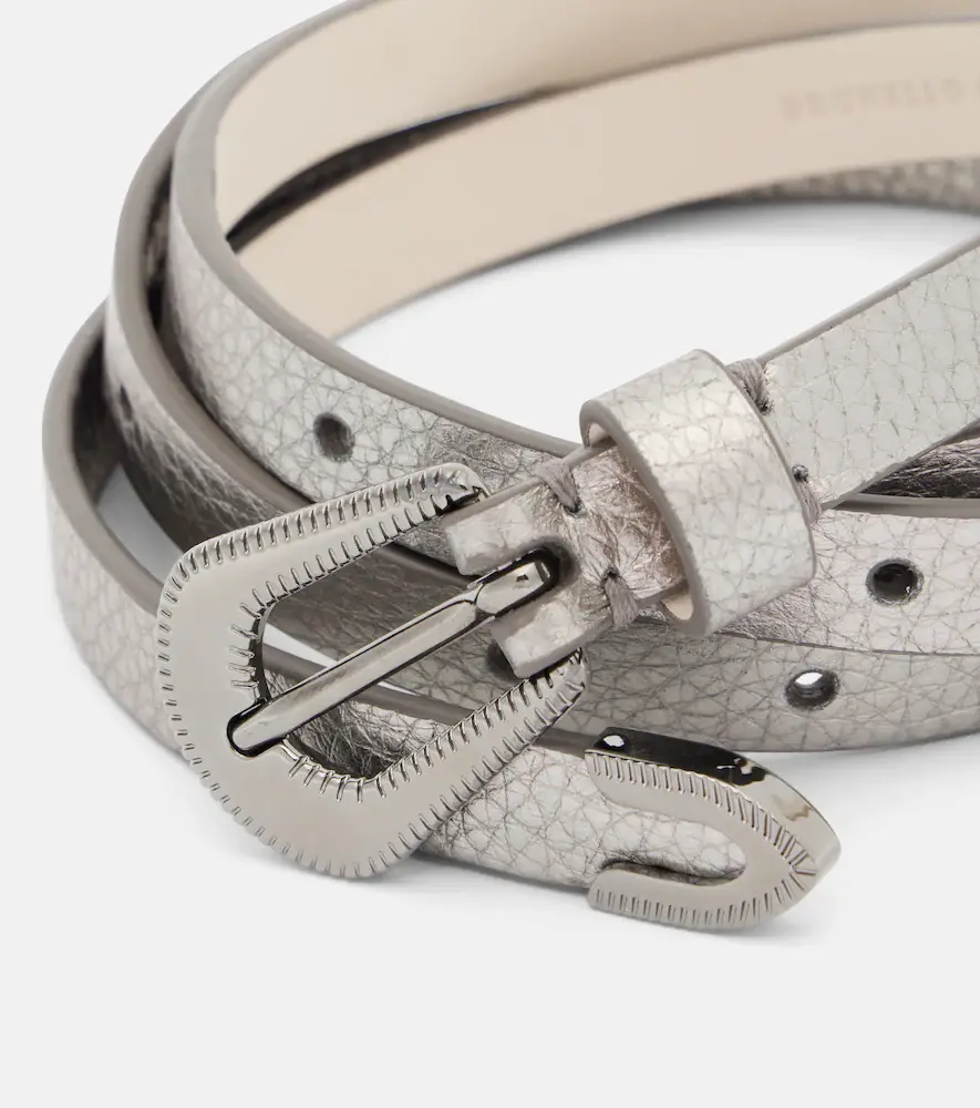 Brunello Cucinelli Metallic leather belt | Thumbnail 2 Brunello Cucinelli Metallic leather belt | Thumbnail 2