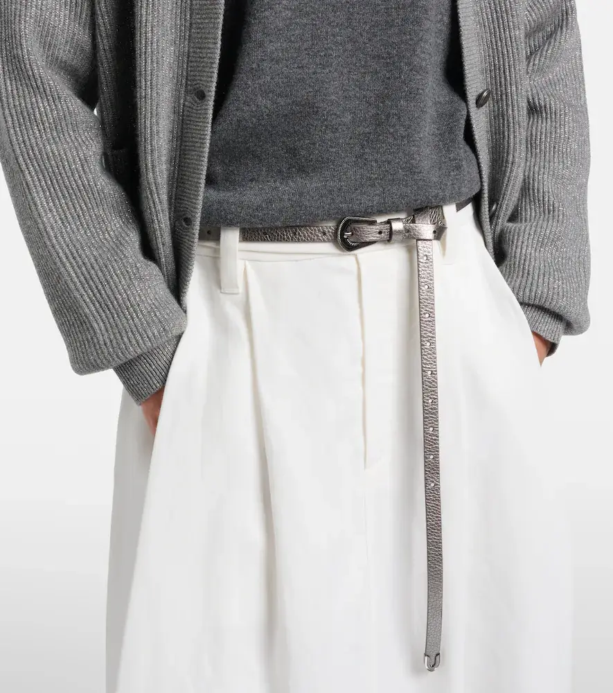 Brunello Cucinelli Metallic leather belt | Thumbnail 3 Brunello Cucinelli Metallic leather belt | Thumbnail 3