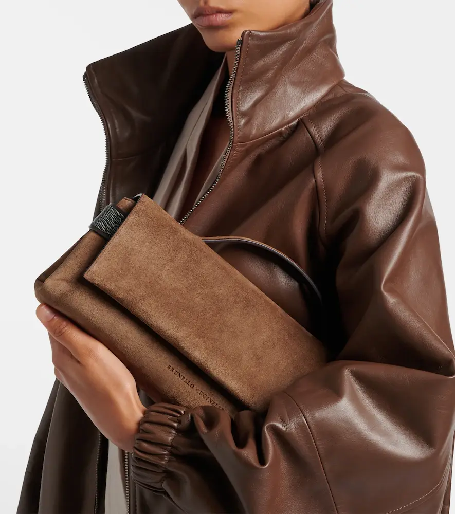 Brunello Cucinelli Essence Small suede top-handle bag | Thumbnail 4 Brunello Cucinelli Essence Small suede top-handle bag | Thumbnail 4