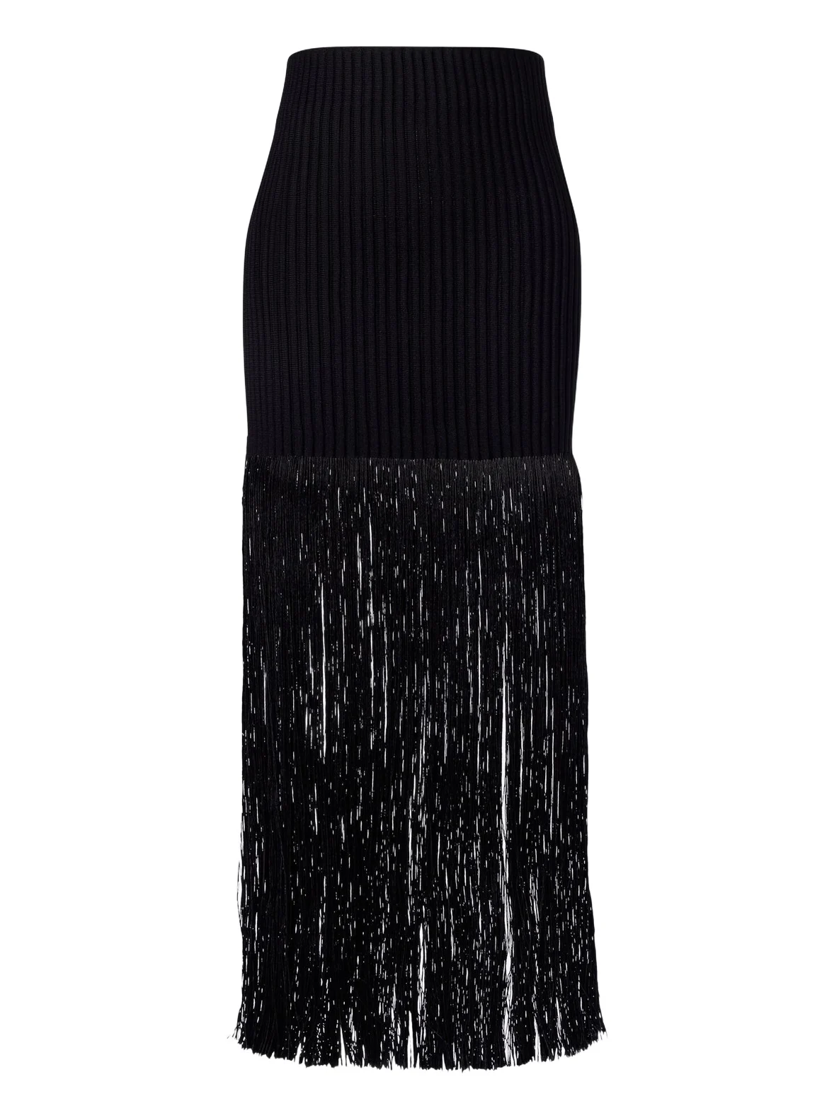 Fringed ribbed-knit skirt Fringed ribbed-knit skirt