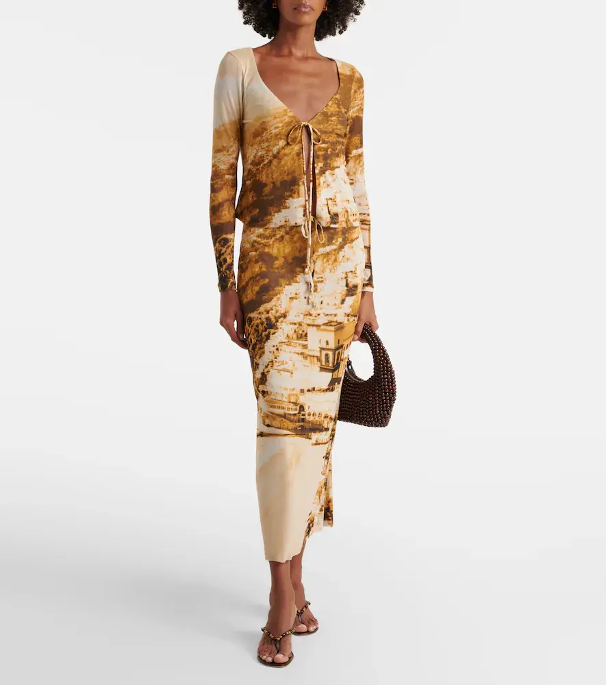 Staud Porta printed mesh midi skirt | Thumbnail 5