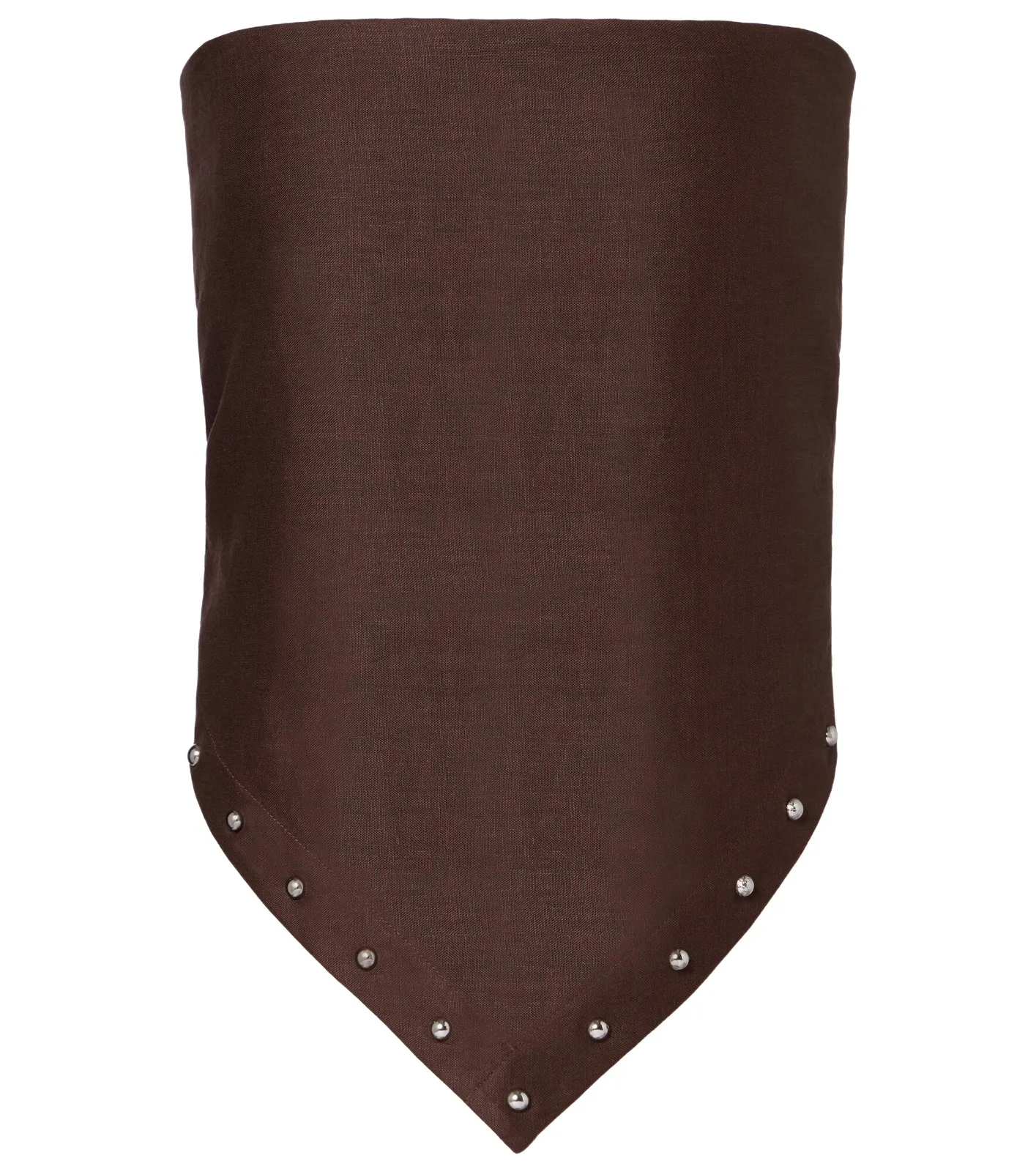 Staud Samara studded strapless linen top