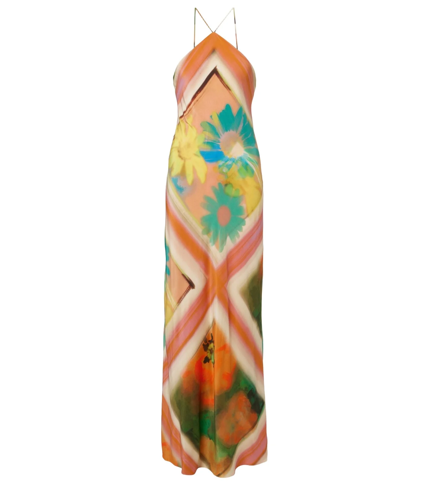 Cubism floral maxi dress