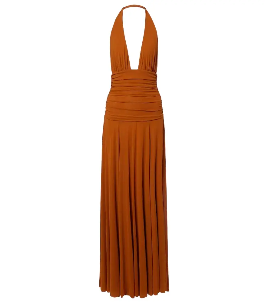 Staud Alessandra halterneck mesh maxi dress | Image 1 Staud Alessandra halterneck mesh maxi dress | Image 1