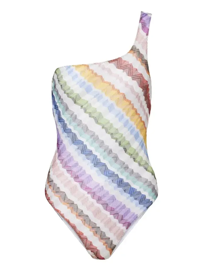 Zigzag one-shoulder swimsuit Zigzag one-shoulder swimsuit