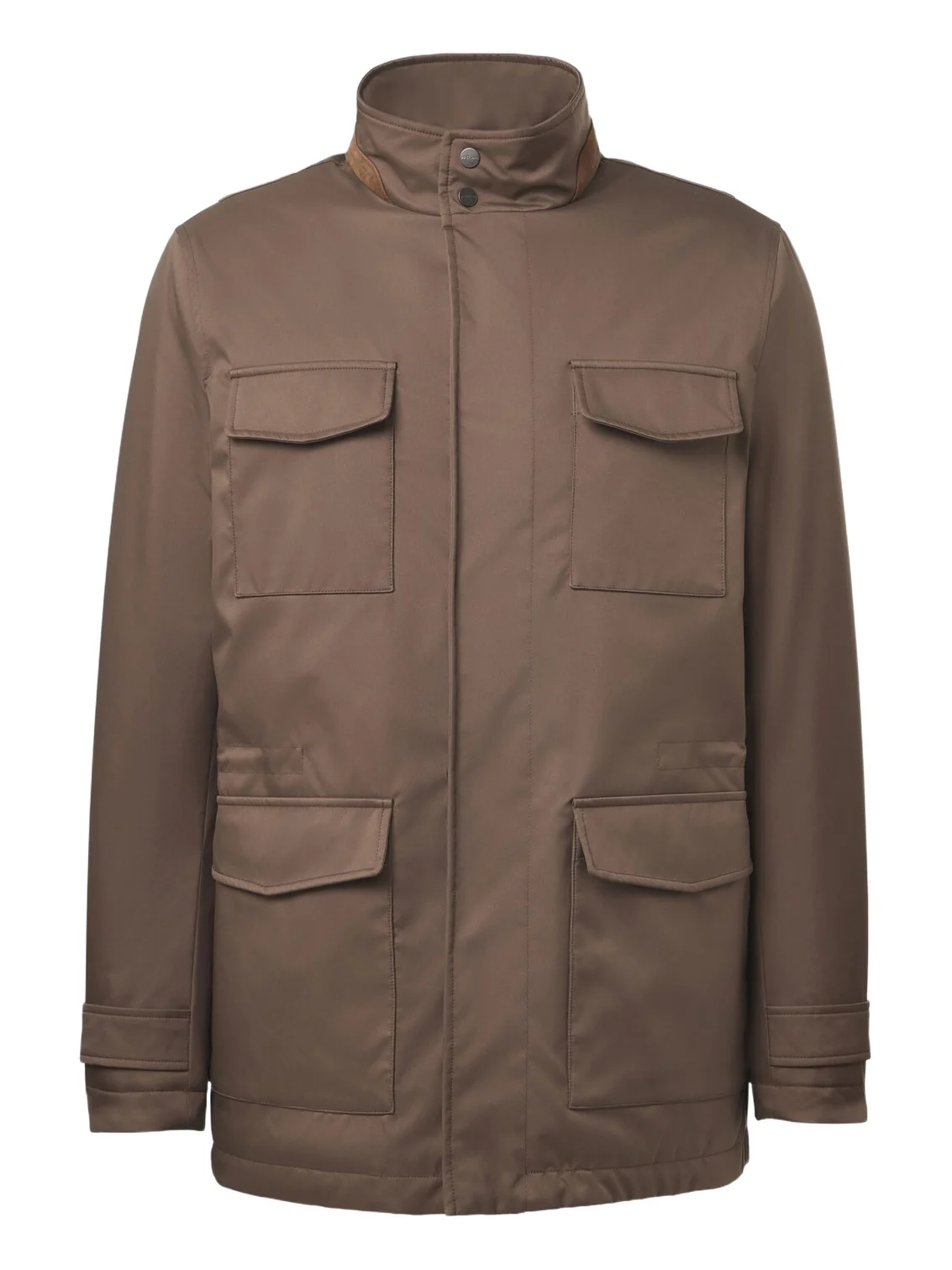Kiton Suede-trimmed technical jacket