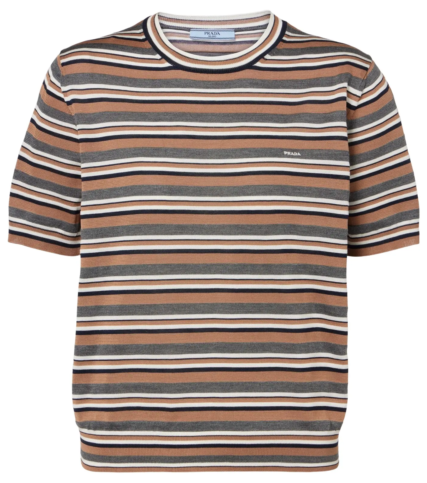 Prada Striped cotton and silk T-shirt