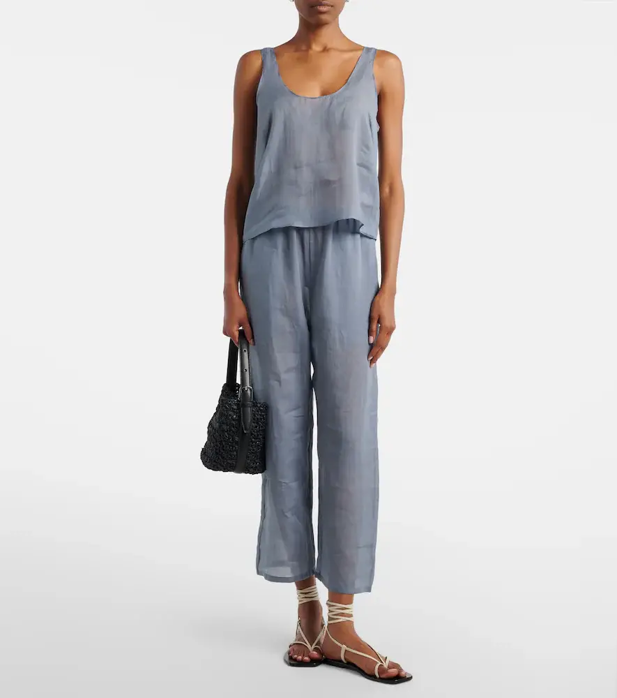 LESET Niko cropped wide-leg ramie pants | Thumbnail 5 LESET Niko cropped wide-leg ramie pants | Thumbnail 5