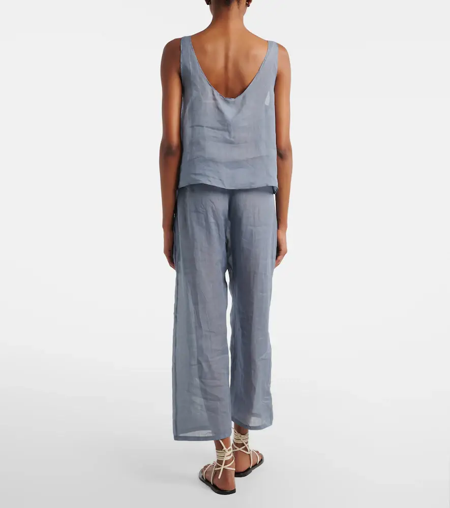 LESET Niko cropped wide-leg ramie pants | Thumbnail 6 LESET Niko cropped wide-leg ramie pants | Thumbnail 6