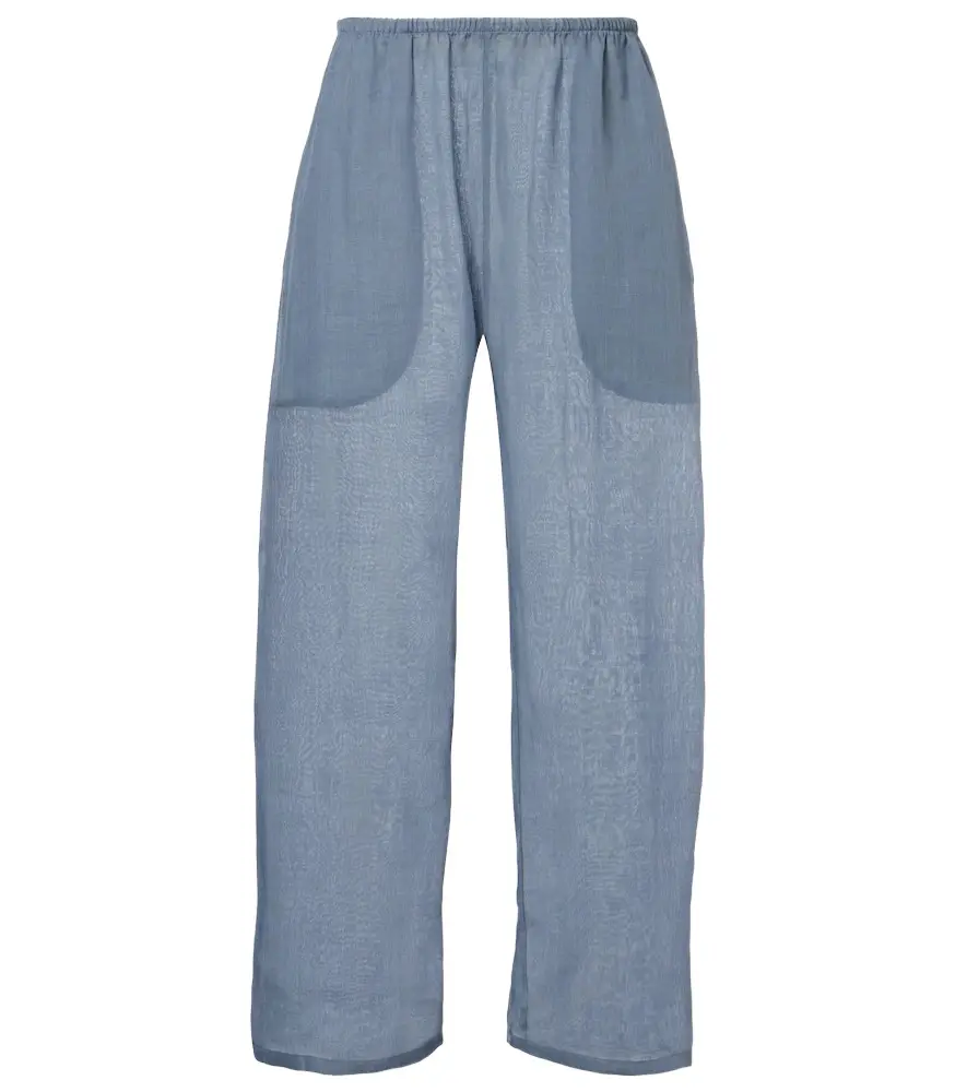 LESET Niko cropped wide-leg ramie pants