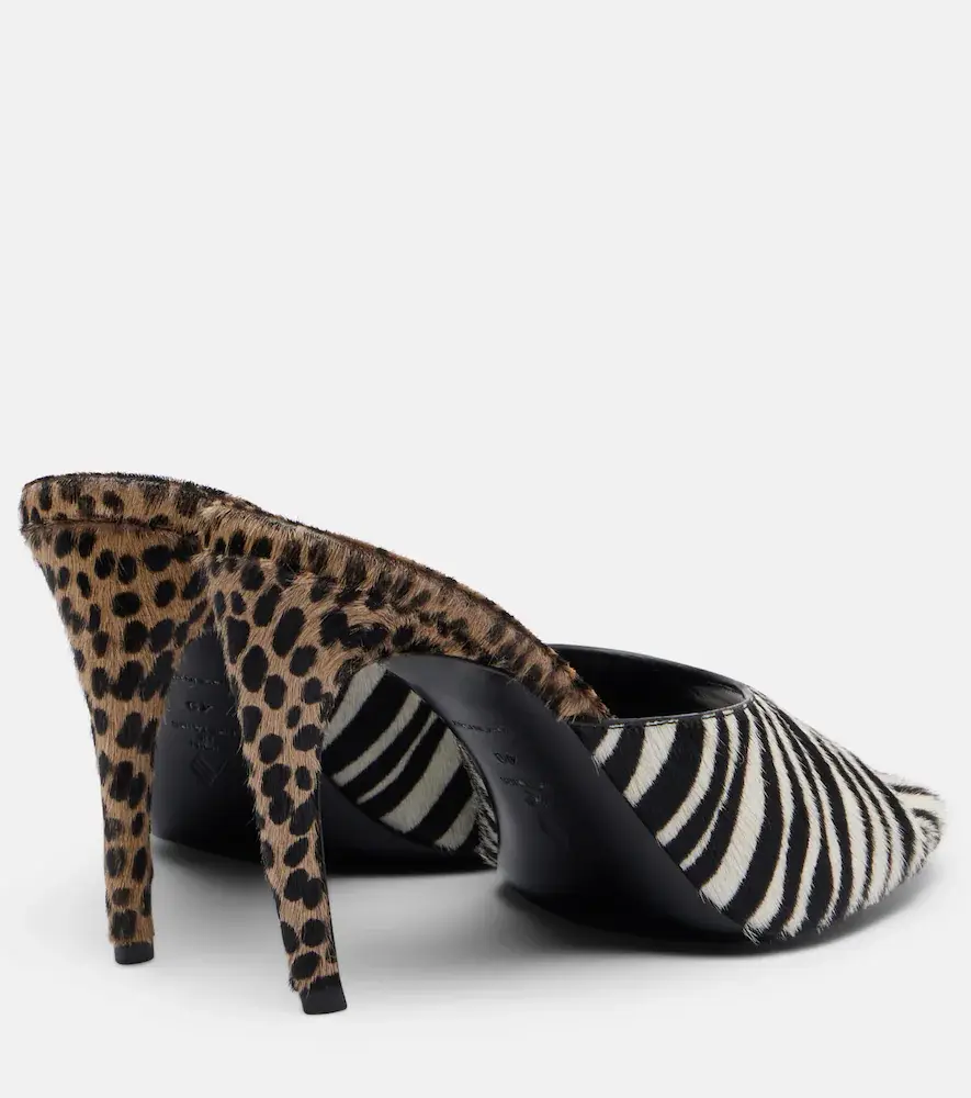 The Attico Betta zebra-print calf hair mules | Thumbnail 2