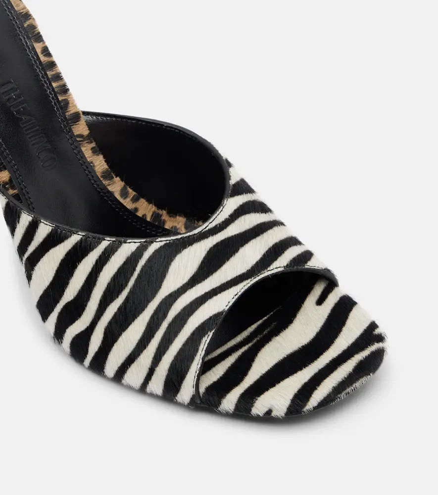 The Attico Betta zebra-print calf hair mules | Thumbnail 3