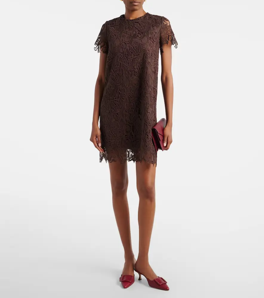 Max Mara Cotton guipure lace minidress | Thumbnail 3