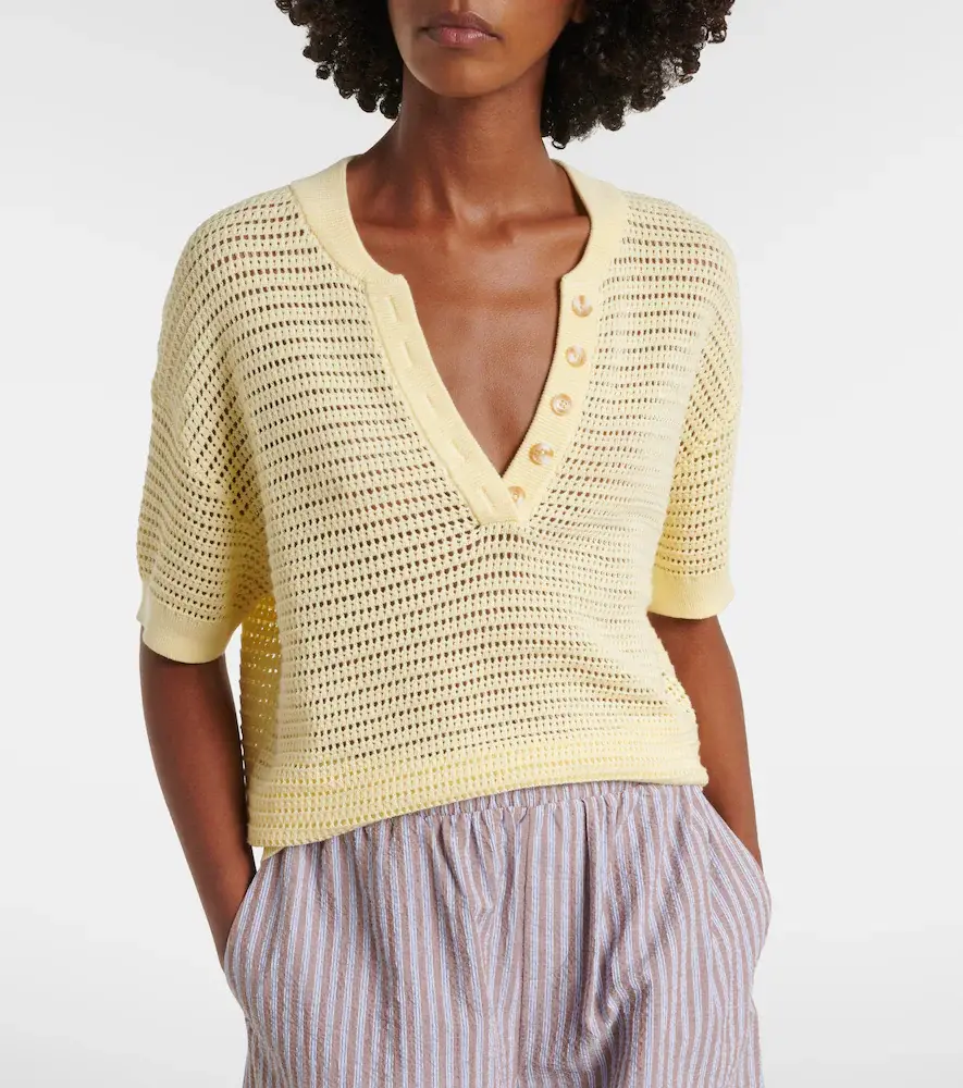 Varley Callie open-knit cotton top | Thumbnail 3