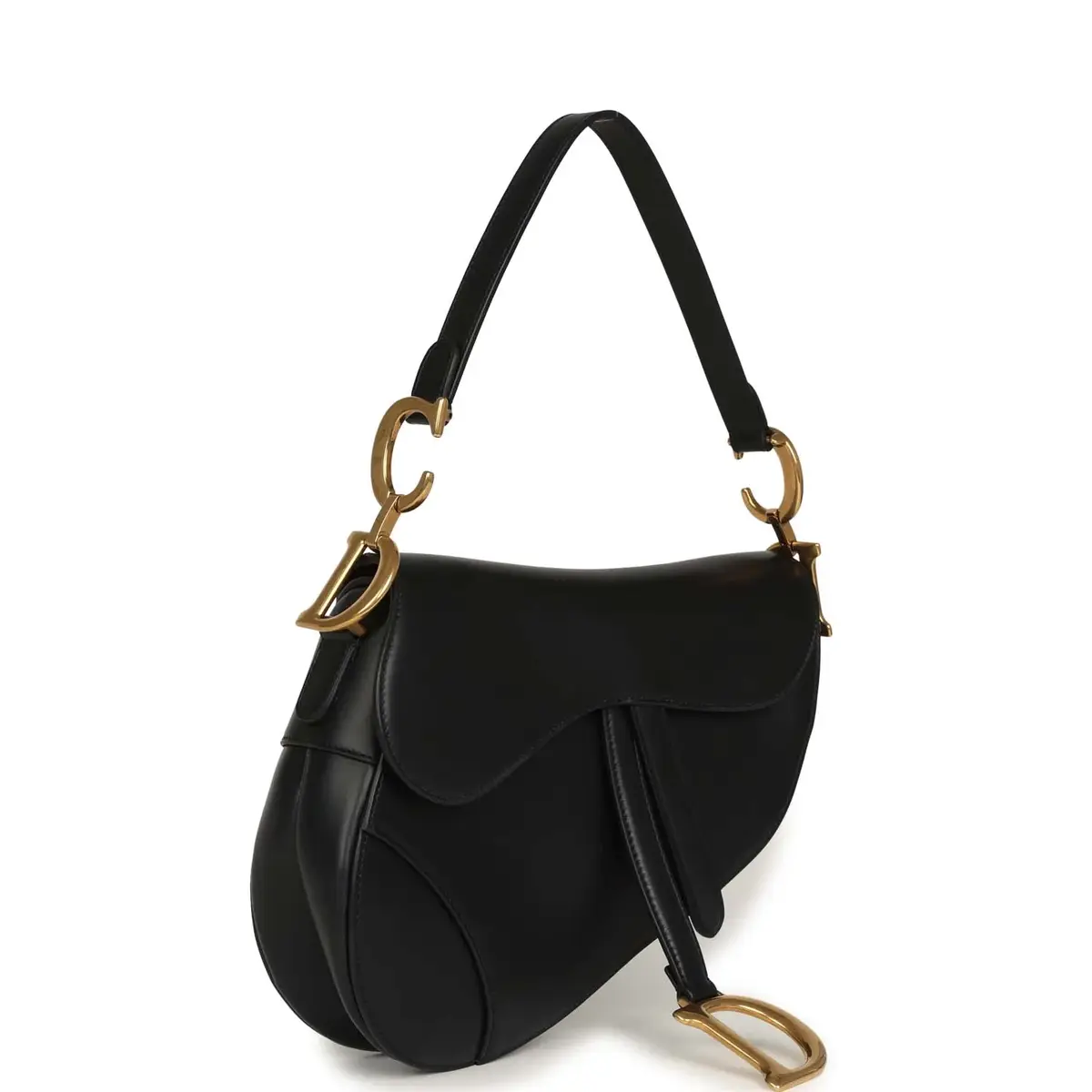 Dior Christian Dior Saddle Bag Black Calfskin Antique Gold Hardware | Thumbnail 2 Dior Christian Dior Saddle Bag Black Calfskin Antique Gold Hardware | Thumbnail 2