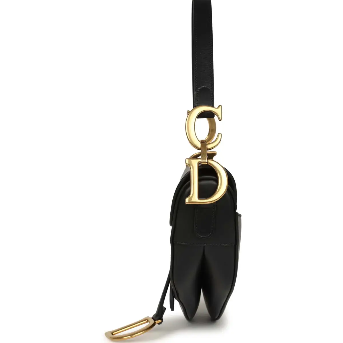 Dior Christian Dior Saddle Bag Black Calfskin Antique Gold Hardware | Thumbnail 3 Dior Christian Dior Saddle Bag Black Calfskin Antique Gold Hardware | Thumbnail 3