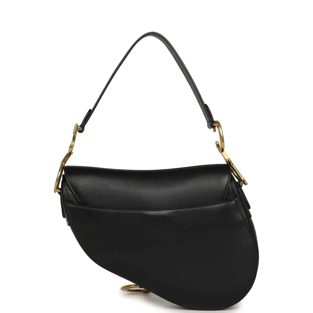 Dior Christian Dior Saddle Bag Black Calfskin Antique Gold Hardware | Thumbnail 4 Dior Christian Dior Saddle Bag Black Calfskin Antique Gold Hardware | Thumbnail 4