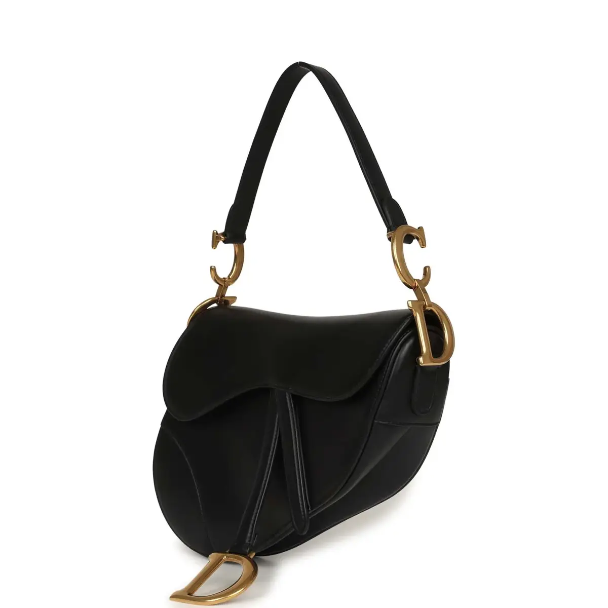 Dior Christian Dior Saddle Bag Black Calfskin Antique Gold Hardware | Thumbnail 5 Dior Christian Dior Saddle Bag Black Calfskin Antique Gold Hardware | Thumbnail 5