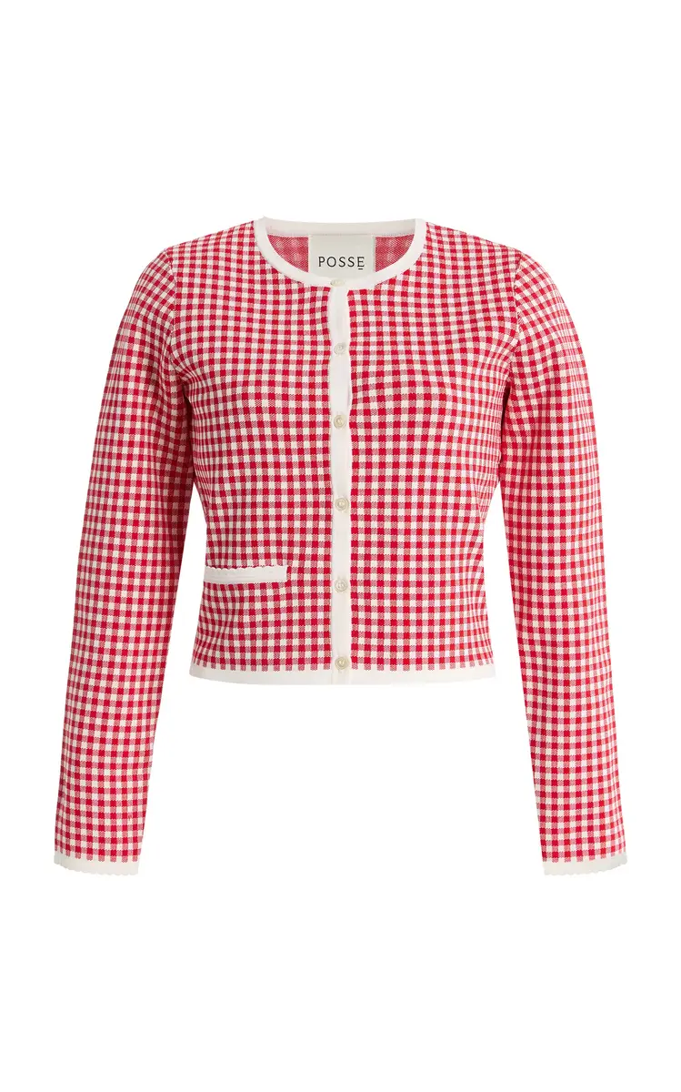 Posse Micah Gingham Knit Cardigan | Image 1 Posse Micah Gingham Knit Cardigan | Image 1