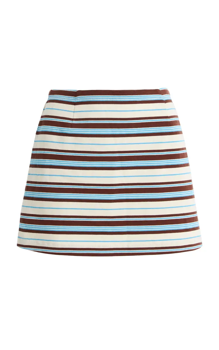 Nadine Striped Cotton Mini Skirt
