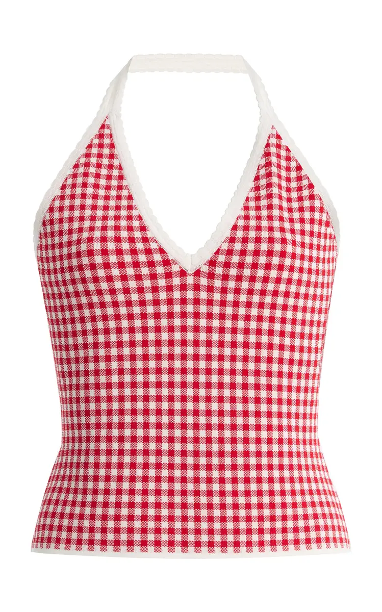 Posse Micah Gingham Knit Halter Top | Image 1 Posse Micah Gingham Knit Halter Top | Image 1