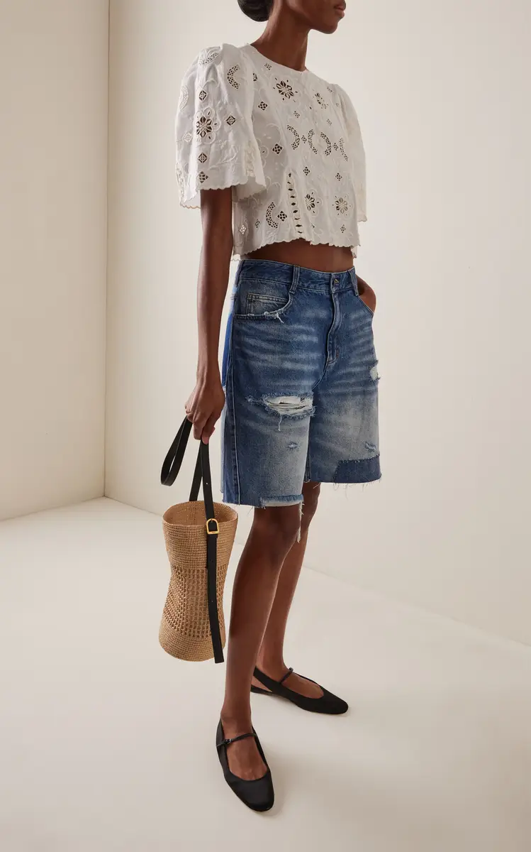 Sea Milene Denim Knee-Length Shorts | Thumbnail 2 Sea Milene Denim Knee-Length Shorts | Thumbnail 2