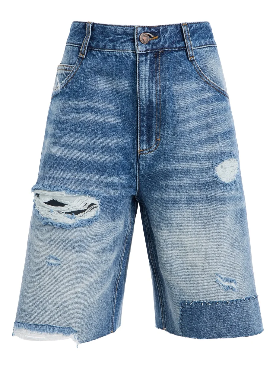 Milene Denim Knee-Length Shorts Milene Denim Knee-Length Shorts