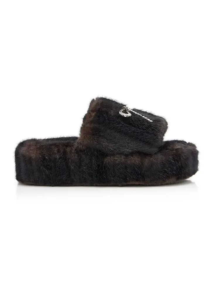 Furry Platform Slippers Furry Platform Slippers