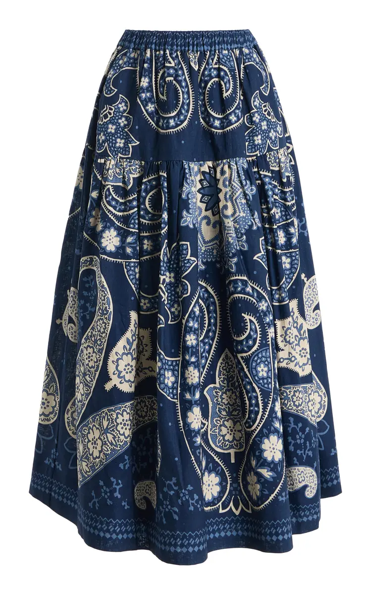 Sea Emelina Printed Linen-Cotton Midi Skirt | Thumbnail 13 Sea Emelina Printed Linen-Cotton Midi Skirt | Thumbnail 13