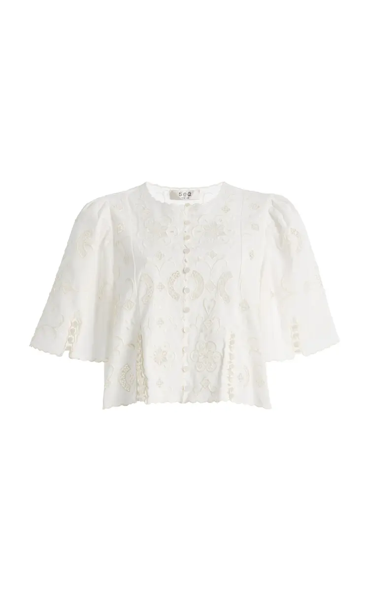 Sea Gardener Embroidered Top | Image 1 Sea Gardener Embroidered Top | Image 1