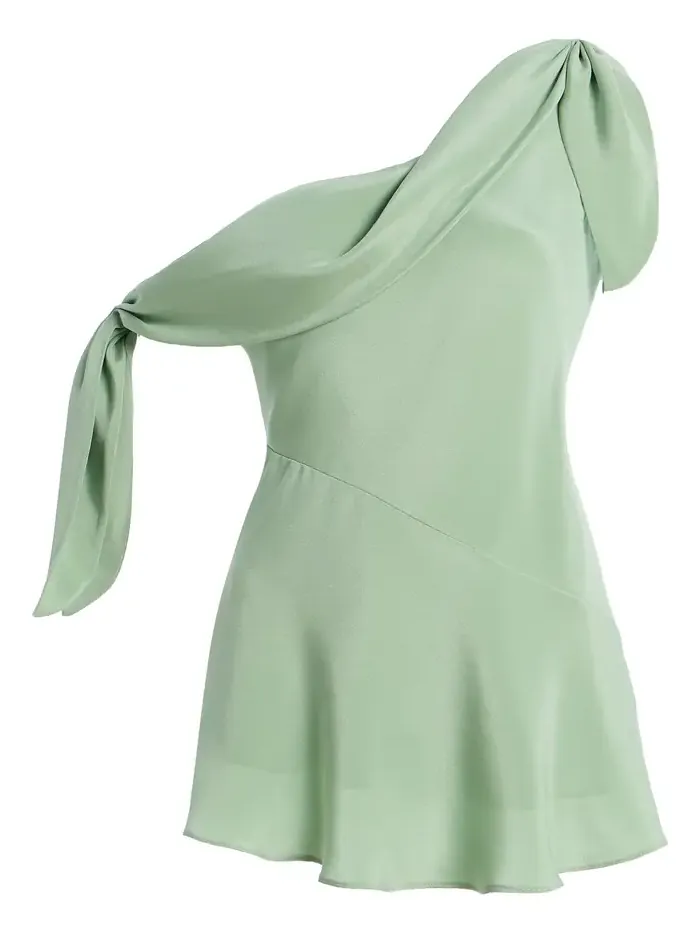 Exclusive Tie-Detailed Bias Silk-Crepe Top