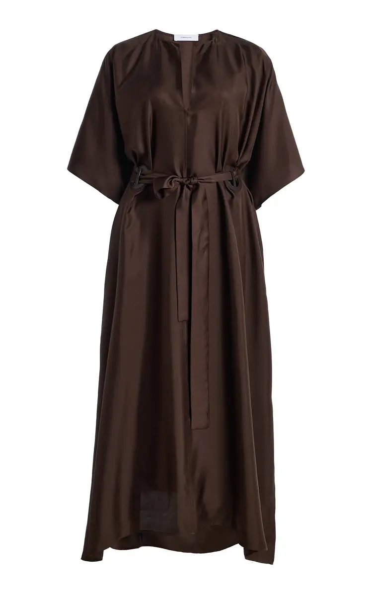 Ferragamo Belted Silk Midi Dress | Thumbnail 6 Ferragamo Belted Silk Midi Dress | Thumbnail 6
