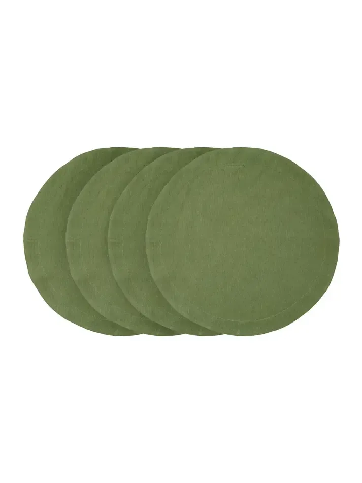 Moda Domus Set-of-Four Round Linen Placemats