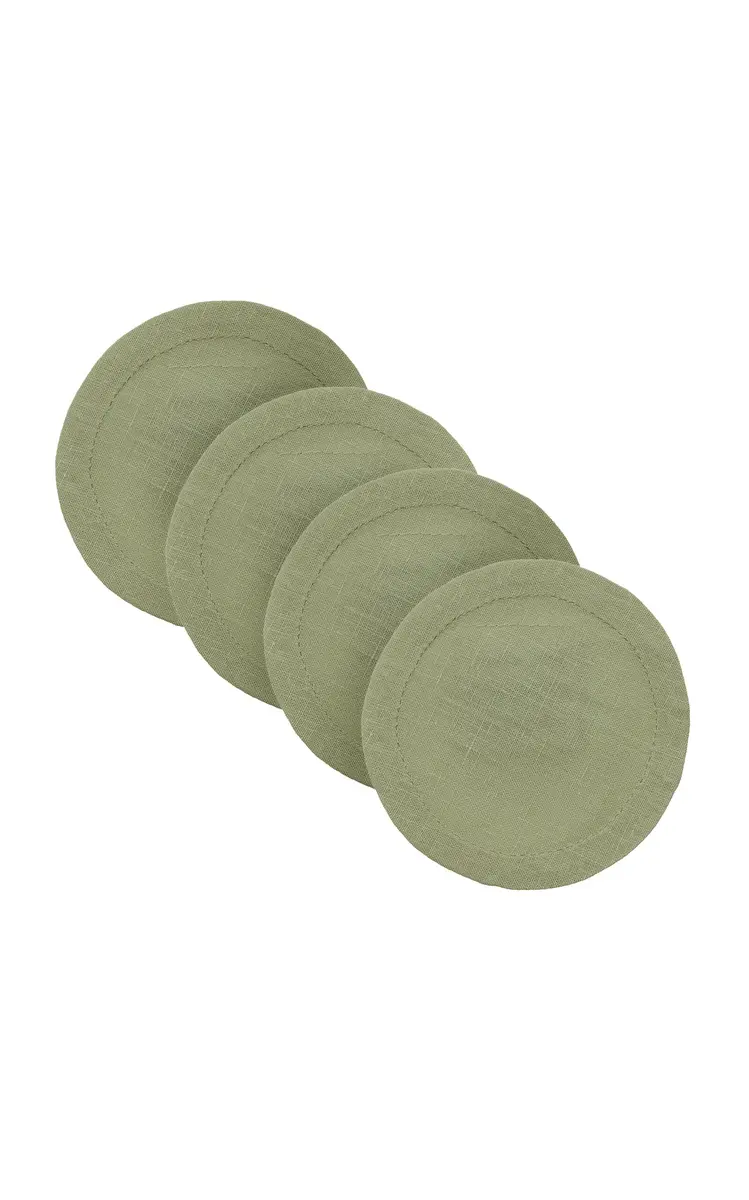 Moda Domus Set-of-Four Linen Coasters - Yellow | Thumbnail 7 Moda Domus Set-of-Four Linen Coasters - Yellow | Thumbnail 7