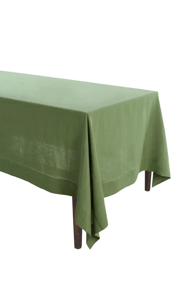 Moda Domus Rectangular Linen Tablecloth - Green | Thumbnail 6