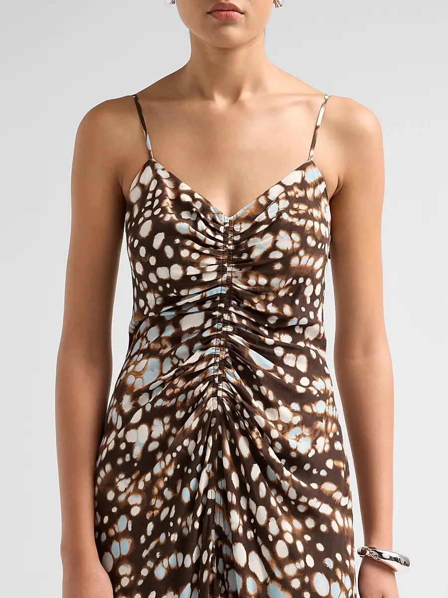 A.L.C. A. L.C. Women's Lindsey Gathered Speckled Midi Dress | Thumbnail 5 A.L.C. A. L.C. Women's Lindsey Gathered Speckled Midi Dress | Thumbnail 5