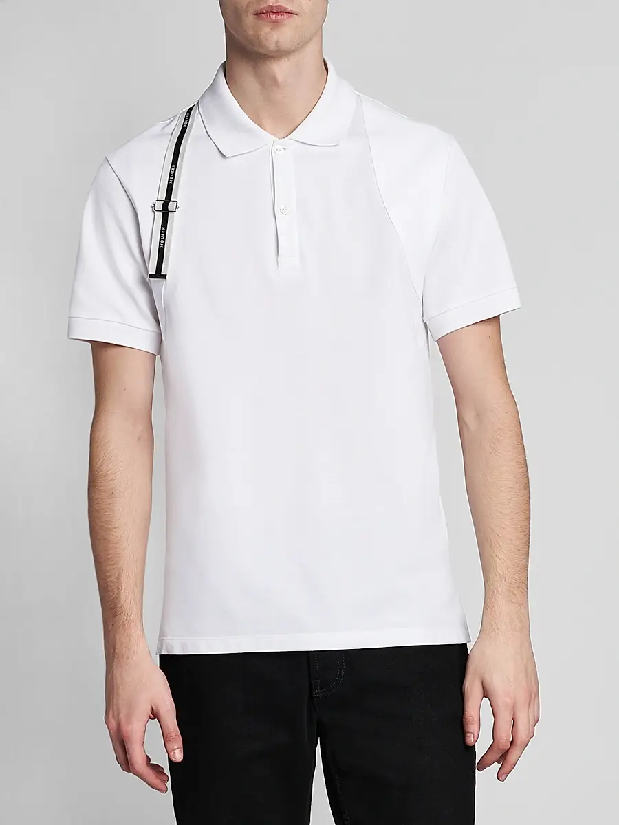 Alexander McQueen Men's Harness Cotton Polo Shirt | Thumbnail 3 Alexander McQueen Men's Harness Cotton Polo Shirt | Thumbnail 3