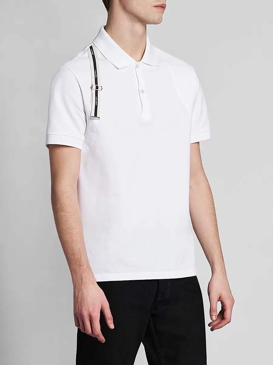 Alexander McQueen Men's Harness Cotton Polo Shirt | Thumbnail 4 Alexander McQueen Men's Harness Cotton Polo Shirt | Thumbnail 4