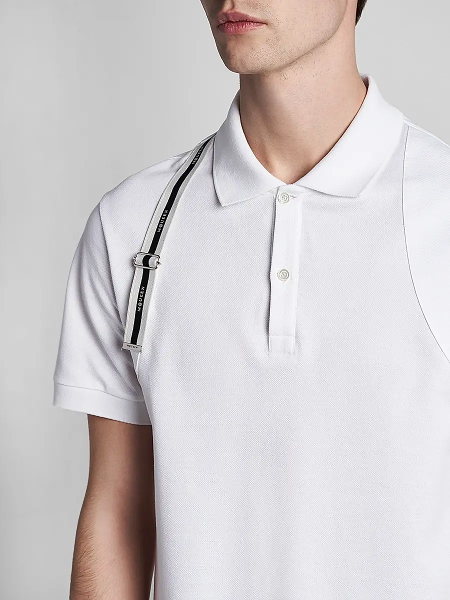 Alexander McQueen Men's Harness Cotton Polo Shirt | Thumbnail 6 Alexander McQueen Men's Harness Cotton Polo Shirt | Thumbnail 6