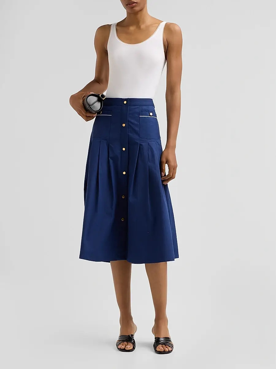 SEROYA Women's Yumi Pleated A-Line Midi Skirt | Thumbnail 2 SEROYA Women's Yumi Pleated A-Line Midi Skirt | Thumbnail 2