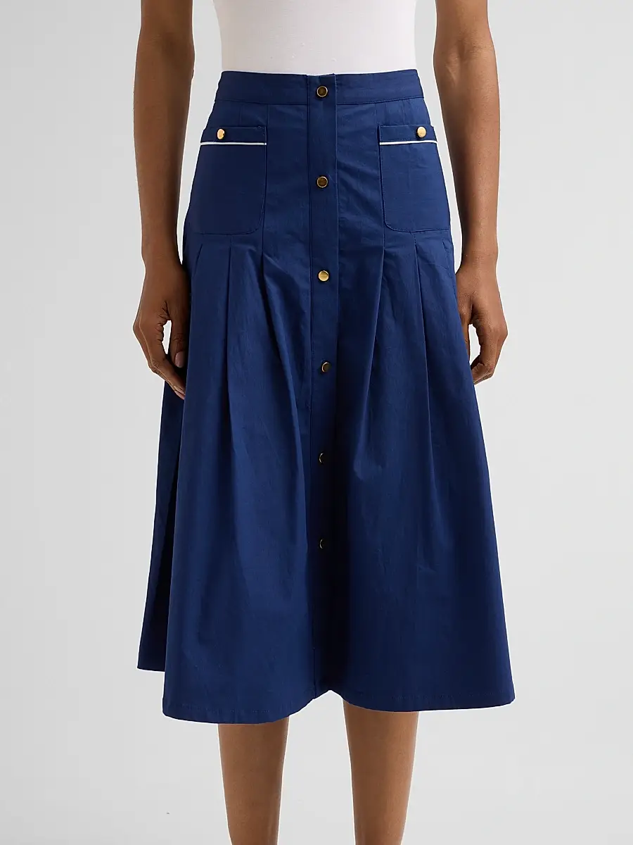 SEROYA Women's Yumi Pleated A-Line Midi Skirt | Thumbnail 5 SEROYA Women's Yumi Pleated A-Line Midi Skirt | Thumbnail 5