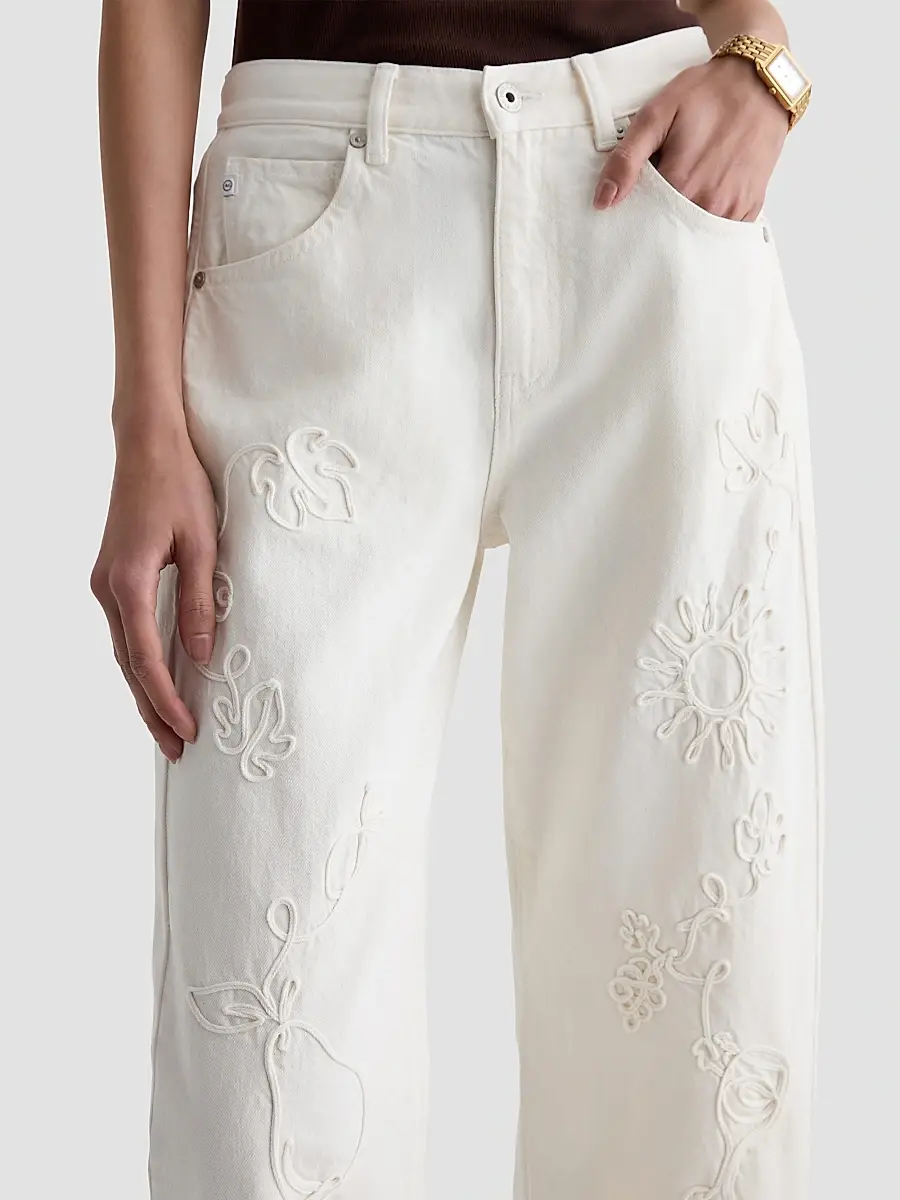 AG Jeans Women's Hattie Embroidered Crop Jeans | Thumbnail 5 AG Jeans Women's Hattie Embroidered Crop Jeans | Thumbnail 5