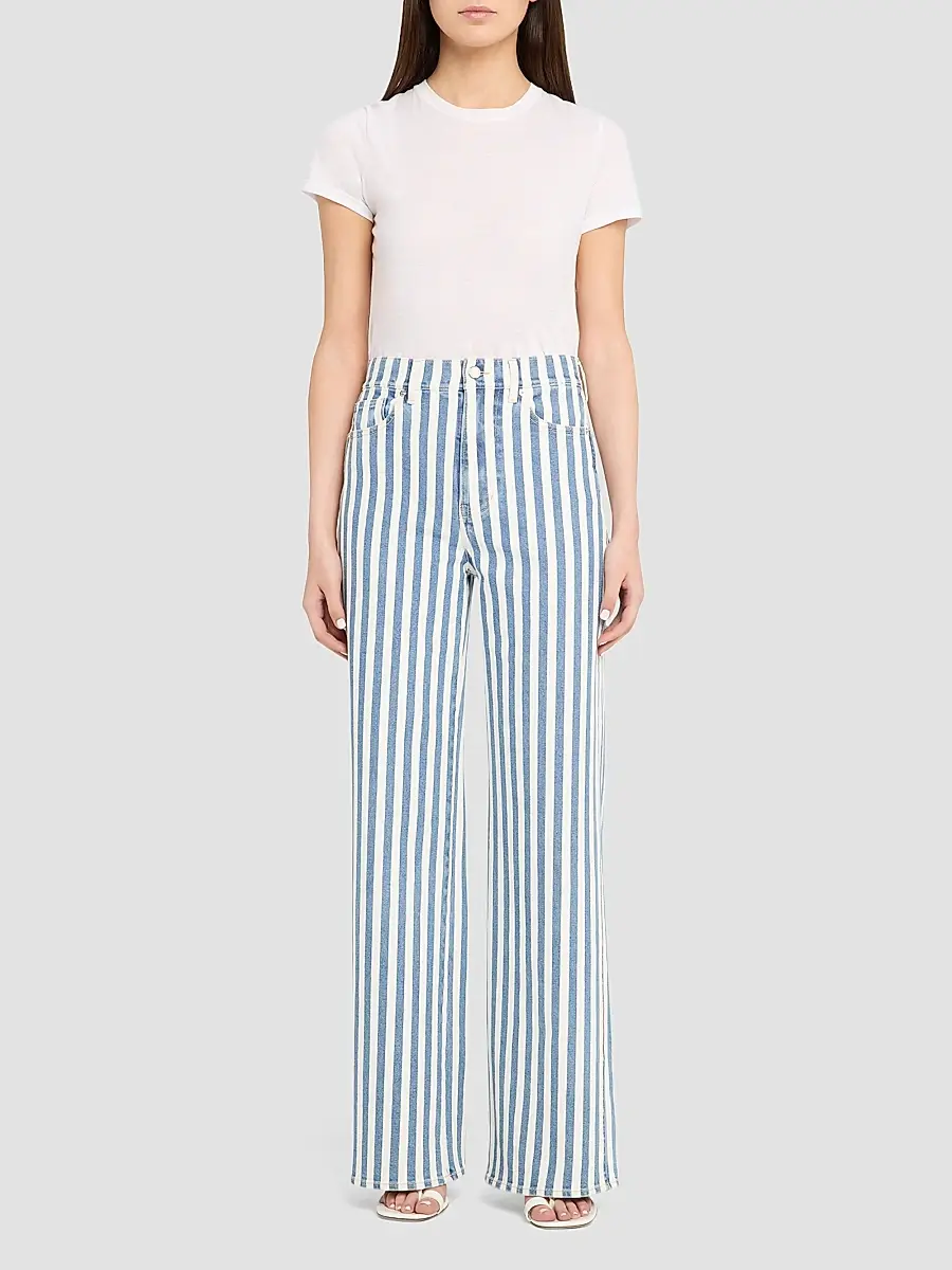 Veronica Beard Women's Taylor High-Rise Striped Jeans | Thumbnail 2 Veronica Beard Women's Taylor High-Rise Striped Jeans | Thumbnail 2