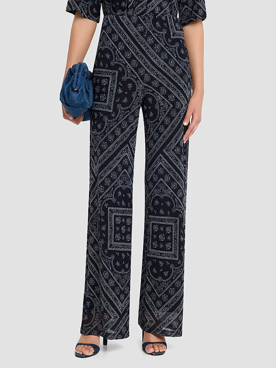 Veronica Beard Women's Hadria Paisley Print High-Rise Pants | Thumbnail 4 Veronica Beard Women's Hadria Paisley Print High-Rise Pants | Thumbnail 4